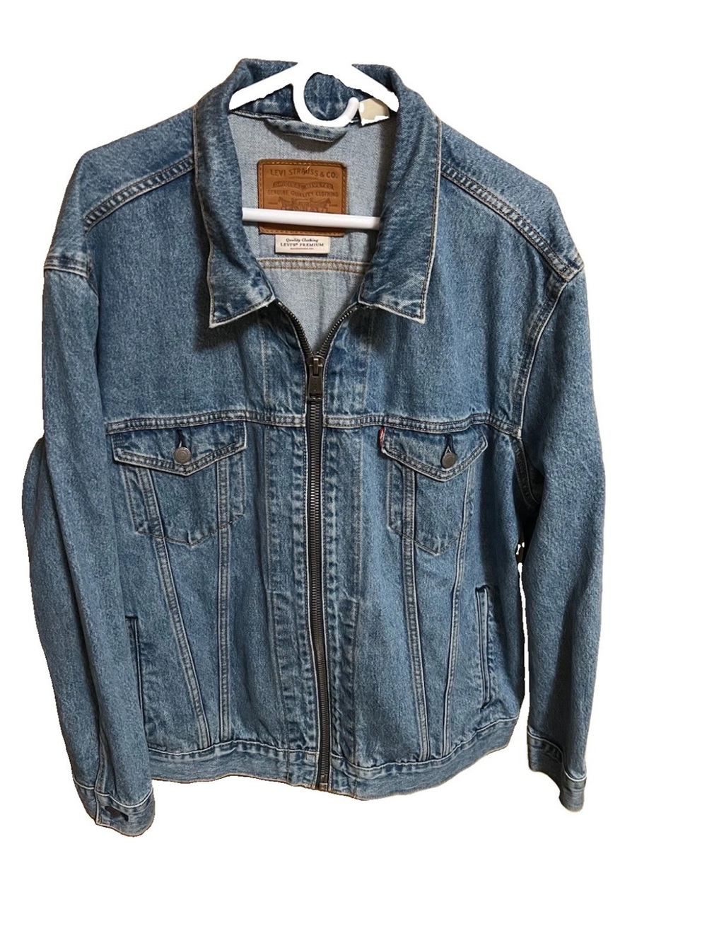 Levi’s Premium Big E Zip Trucker Denim Jacket XXL Davidson 79717-0000